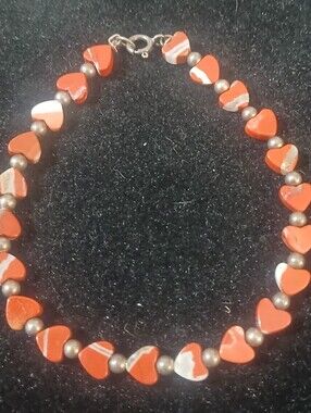 Red Jasper Heart Bead Bracelet